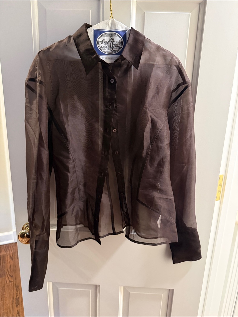Staud Aida Brown Button-Up Shirt